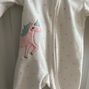 Cozy newborn unicorn sleeper/footie pj’s 💗